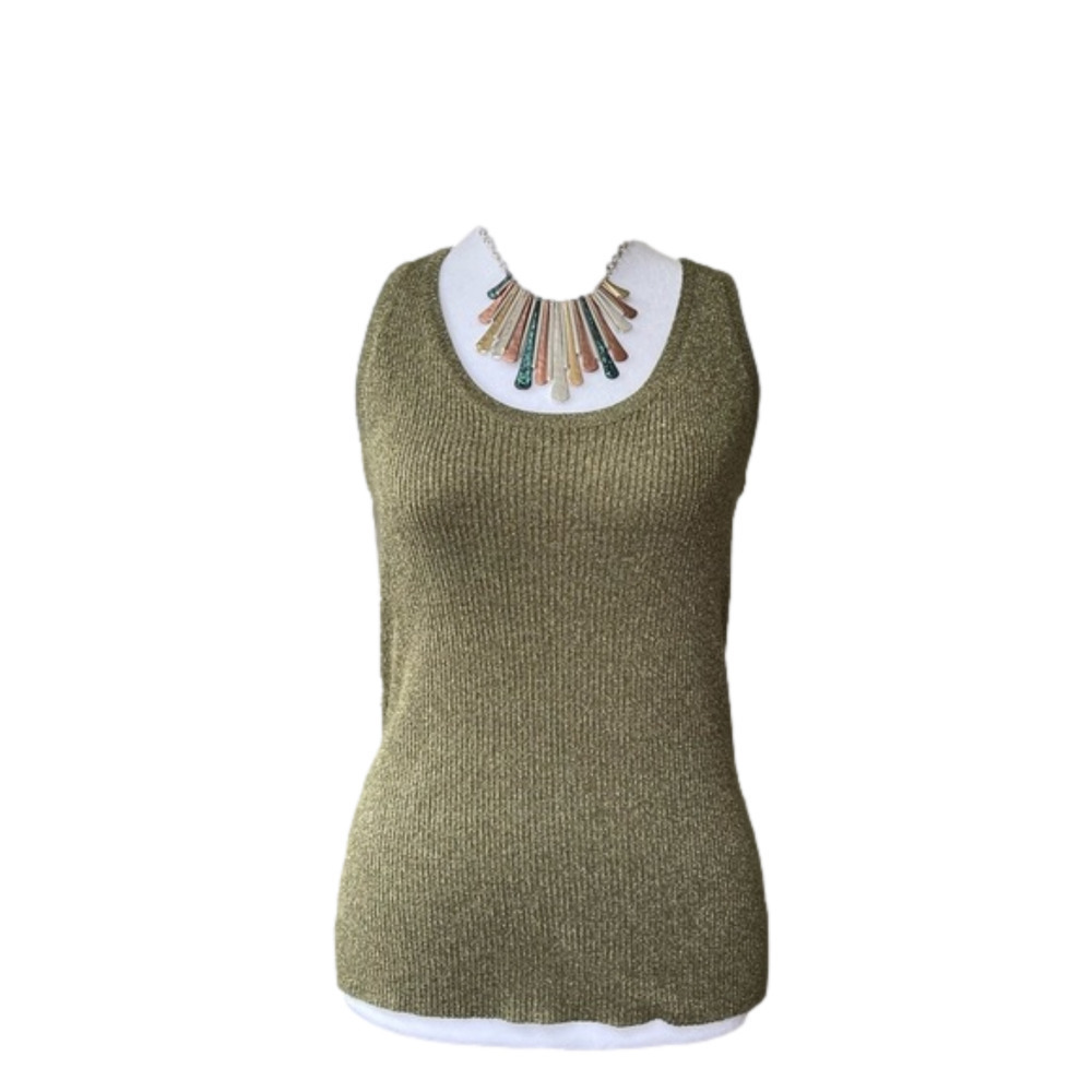Mixit Metalic Olive Green Racerback Tank Top
